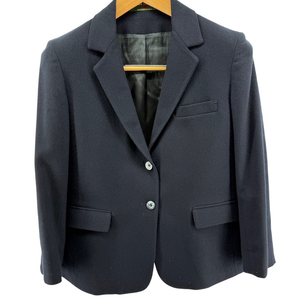 Vtg Hunt‎ Valley women's Blue Blazer maybe camel hair?  Sz 10